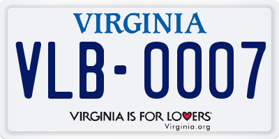 VA license plate VLB0007