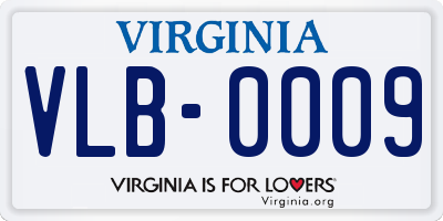 VA license plate VLB0009