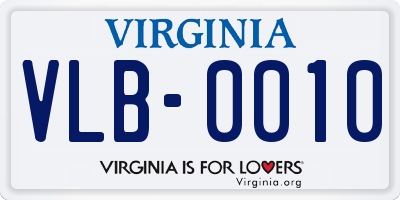 VA license plate VLB0010