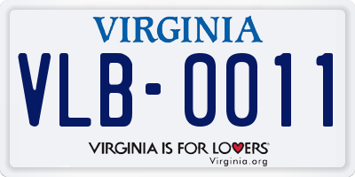 VA license plate VLB0011