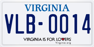 VA license plate VLB0014