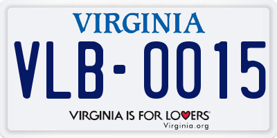 VA license plate VLB0015