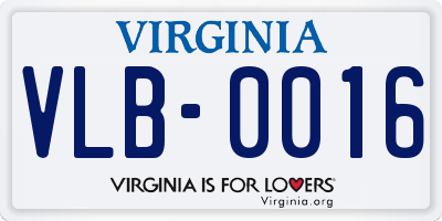 VA license plate VLB0016