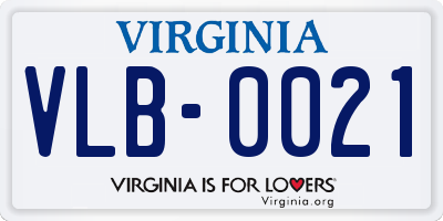 VA license plate VLB0021