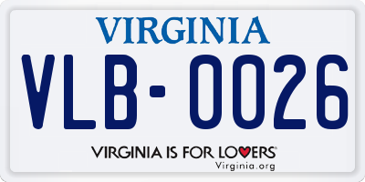 VA license plate VLB0026