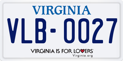 VA license plate VLB0027