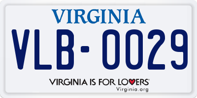 VA license plate VLB0029