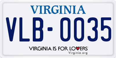 VA license plate VLB0035
