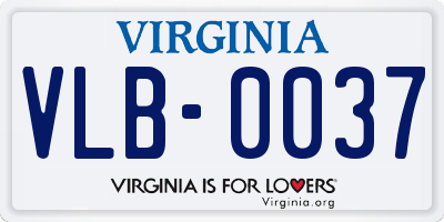 VA license plate VLB0037