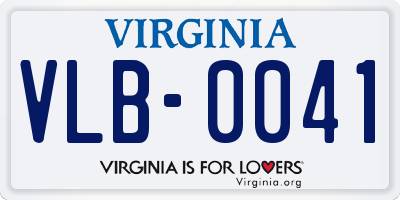 VA license plate VLB0041