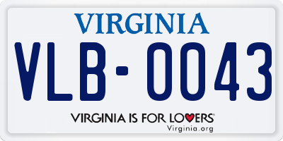 VA license plate VLB0043