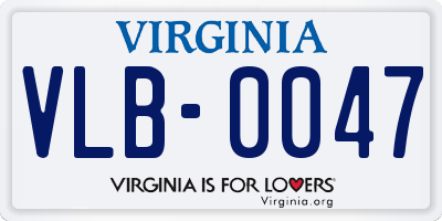 VA license plate VLB0047