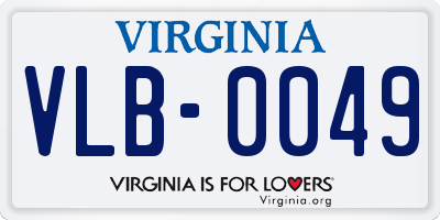 VA license plate VLB0049