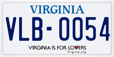 VA license plate VLB0054