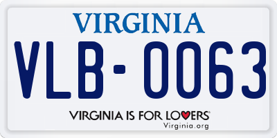 VA license plate VLB0063
