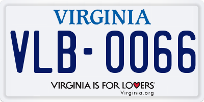 VA license plate VLB0066