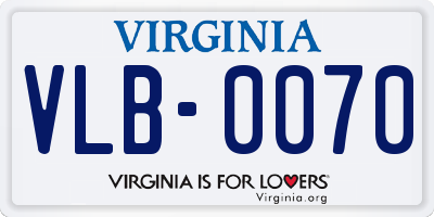 VA license plate VLB0070