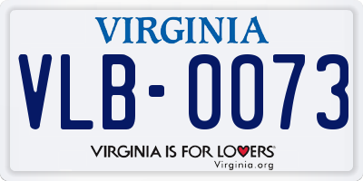 VA license plate VLB0073