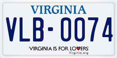 VA license plate VLB0074