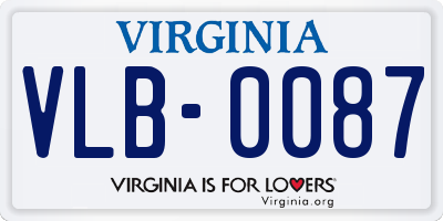 VA license plate VLB0087