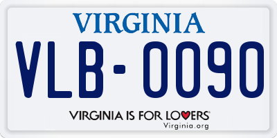 VA license plate VLB0090