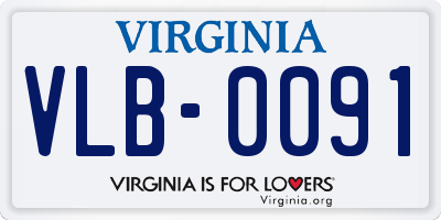 VA license plate VLB0091