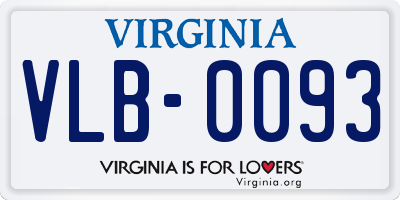 VA license plate VLB0093