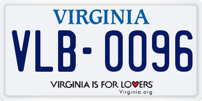 VA license plate VLB0096