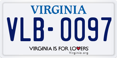 VA license plate VLB0097