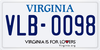 VA license plate VLB0098