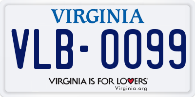 VA license plate VLB0099