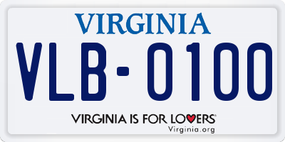 VA license plate VLB0100