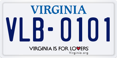 VA license plate VLB0101