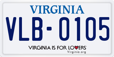 VA license plate VLB0105