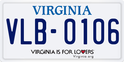 VA license plate VLB0106