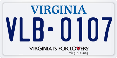 VA license plate VLB0107