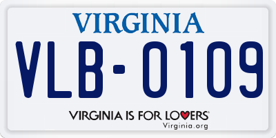 VA license plate VLB0109