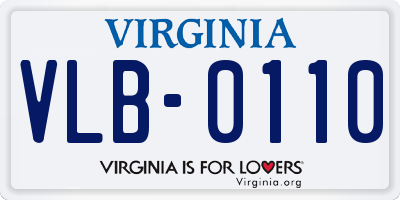 VA license plate VLB0110