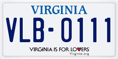 VA license plate VLB0111