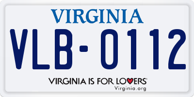 VA license plate VLB0112