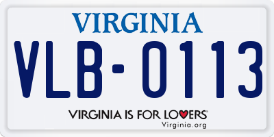 VA license plate VLB0113