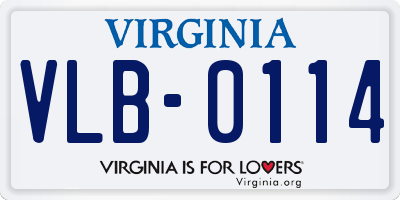 VA license plate VLB0114