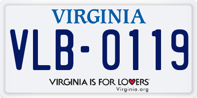 VA license plate VLB0119