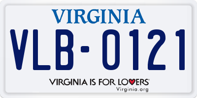 VA license plate VLB0121