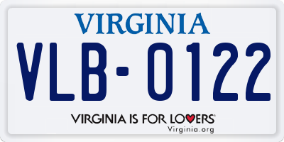 VA license plate VLB0122