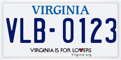 VA license plate VLB0123