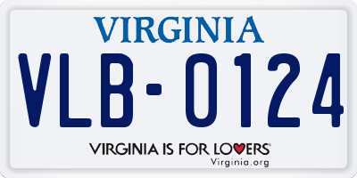 VA license plate VLB0124