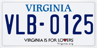 VA license plate VLB0125
