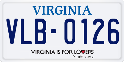 VA license plate VLB0126