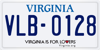 VA license plate VLB0128
